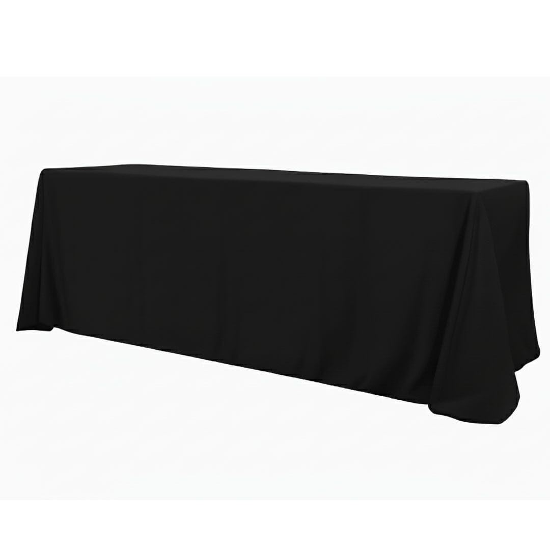Chivari.com Black 90"x156" Rectangle Poly Satin Tablecloth Linen TBC-90X156633S-A1