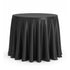 Chivari.com Black 96" Round Poly Satin Tablecloth Linen TBC-96R633S-A1