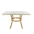 Toulouse 48" x 36" Glass Top Beige and Green French Bistro Table TBTP4836BG-KT-AX-T
