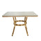 Toulouse 48" x 36" Glass Top Beige and Maroon French Bistro Table TBTP4836BM-KT-AX-T