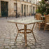 Toulouse 48" x 36" Glass Top Beige and Maroon French Bistro Table TBTP4836BM-KT-AX-T