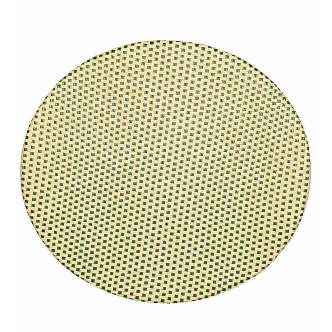 Toulouse 40" Round Glass Top Beige and Green Rattan French Bistro Table TBTPBG-KT-AX-T