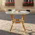 40" Round Glass Top White and Beige Rattan French Bistro Table