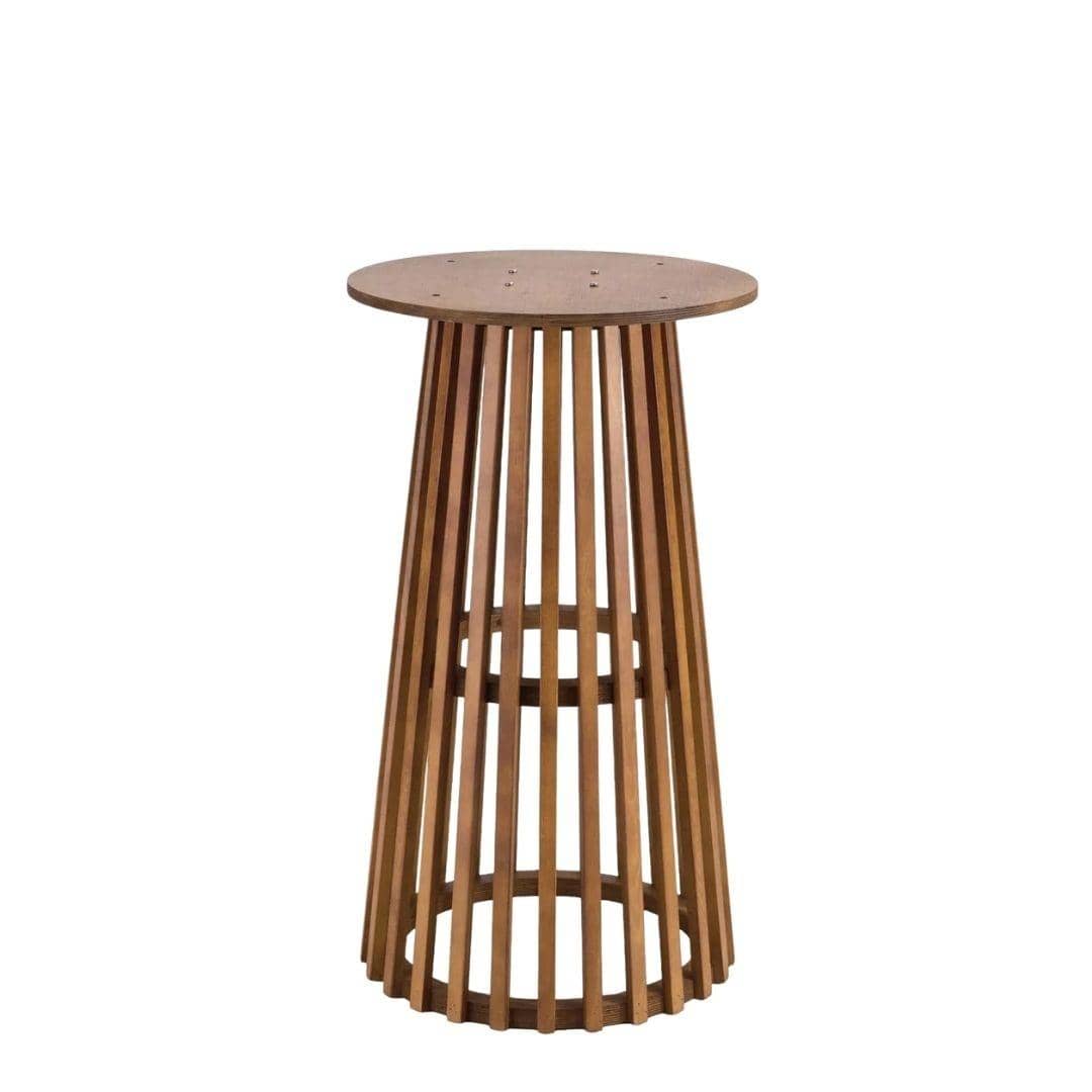 Chivari 2 Pack 32" Chestnut Finish Round Slatted Cocktail Table TCKTL-WD-KT32-AX-2