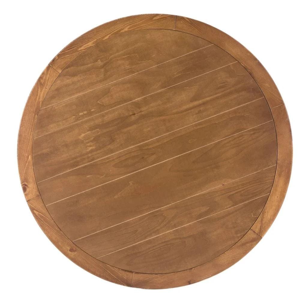 Chivari 2 Pack 32" Chestnut Round Slatted Cocktail Table TCKTL-WD-KT32-AX-2