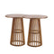 Chivari 2 Pack 32" Chestnut Round Slatted Cocktail Table TCKTL-WD-KT32-AX-2