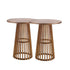 Chivari 2 Pack 32" Chestnut Round Slatted Cocktail Table TCKTL-WD-KT32-AX-2