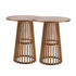 Chivari 2 Pack 36" Chestnut Round Slatted Cocktail Table TCKTL-WD-KT36-AX-2