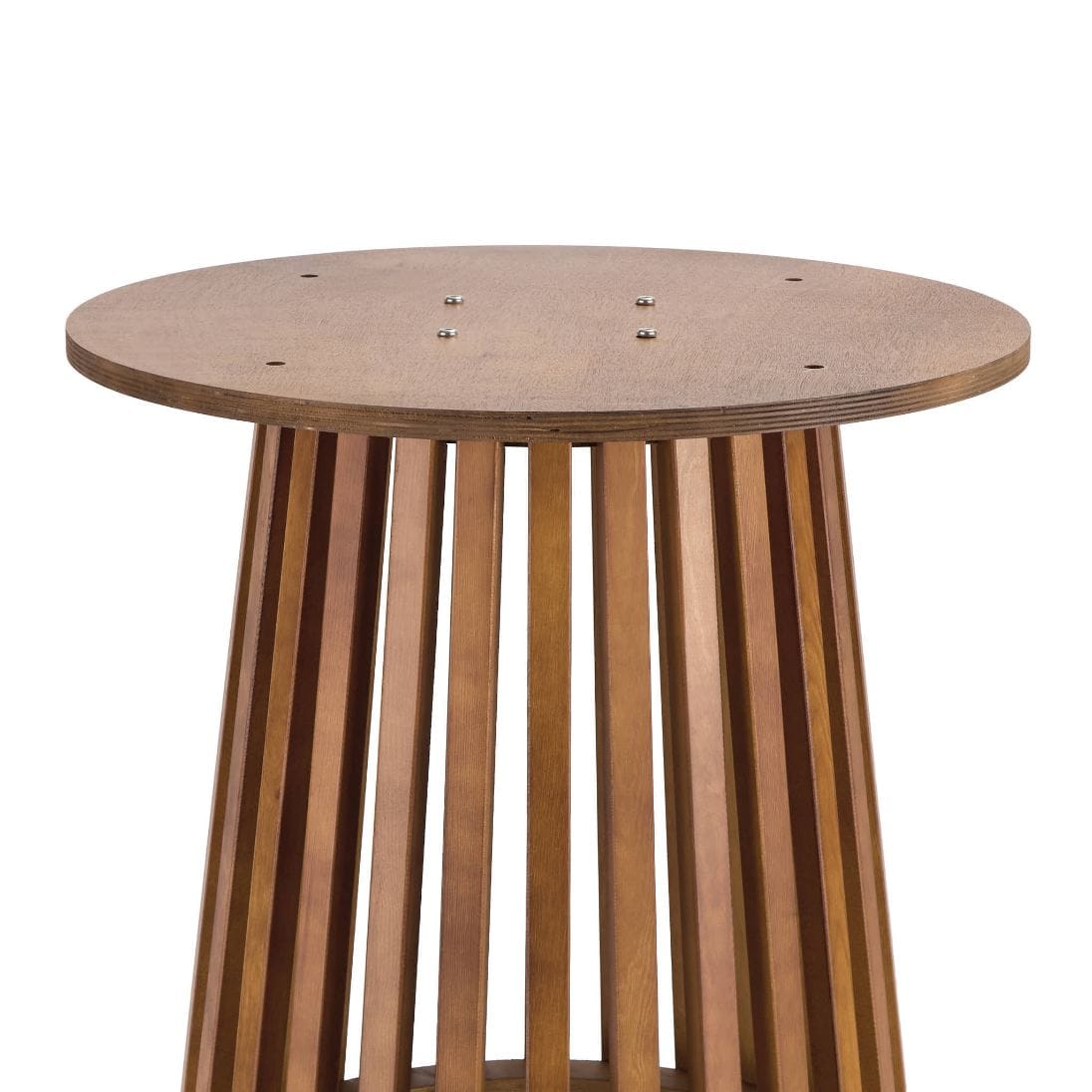 Chivari 2 Pack 36" Chestnut Finish Round Slatted Cocktail Table TCKTL-WD-KT36-AX-2