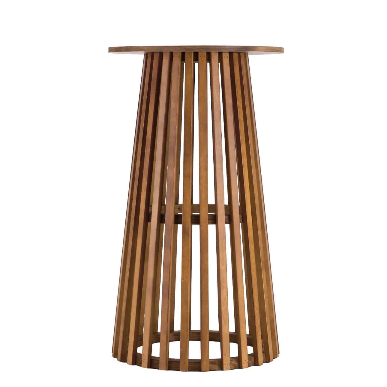 Chivari 36" Chestnut Round Slatted Cocktail Table TCKTL-WD-KT36-AX