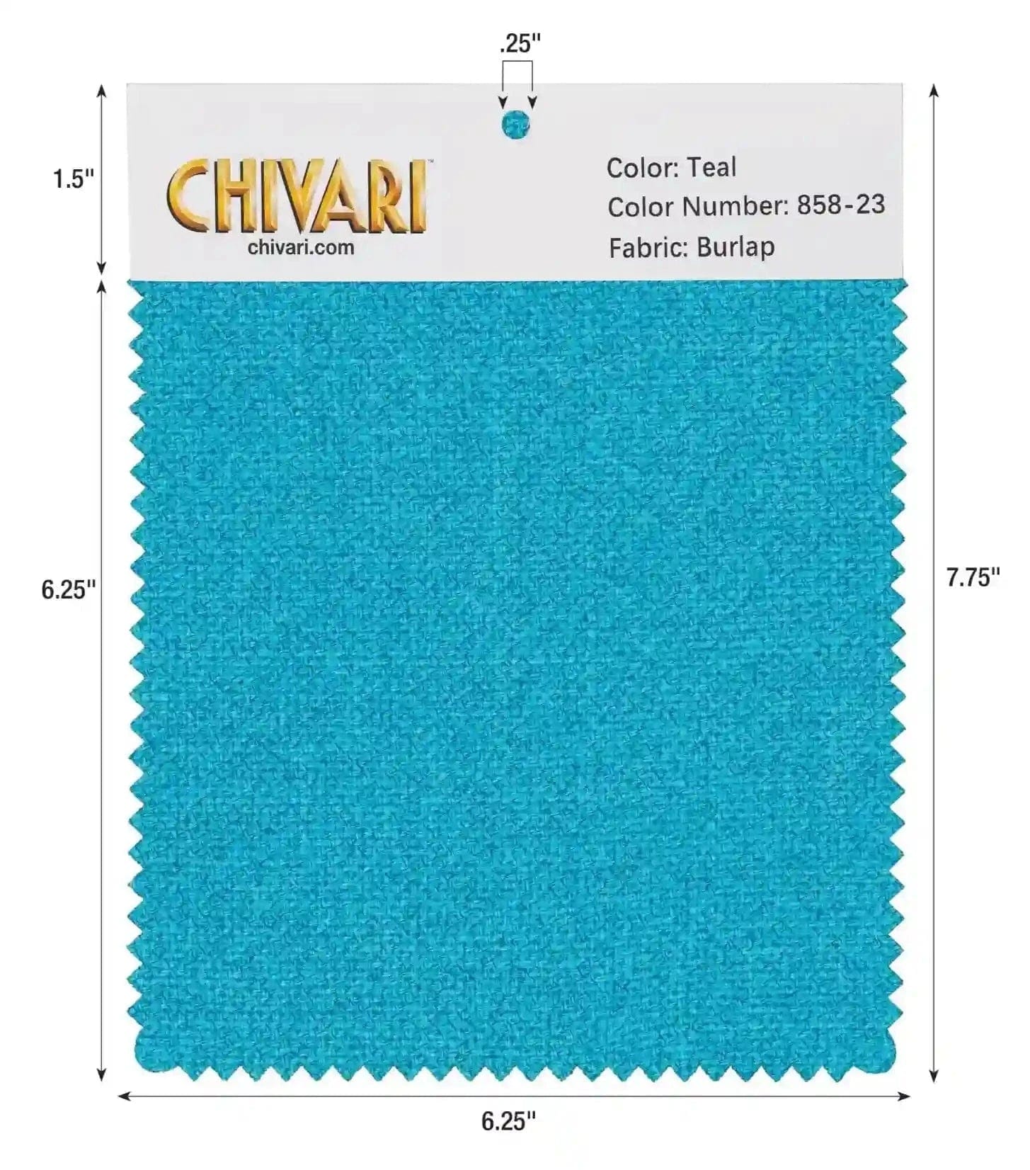 Chivari World’s Best Cushion Fabric Swatch – Teal SW-B-TL-A