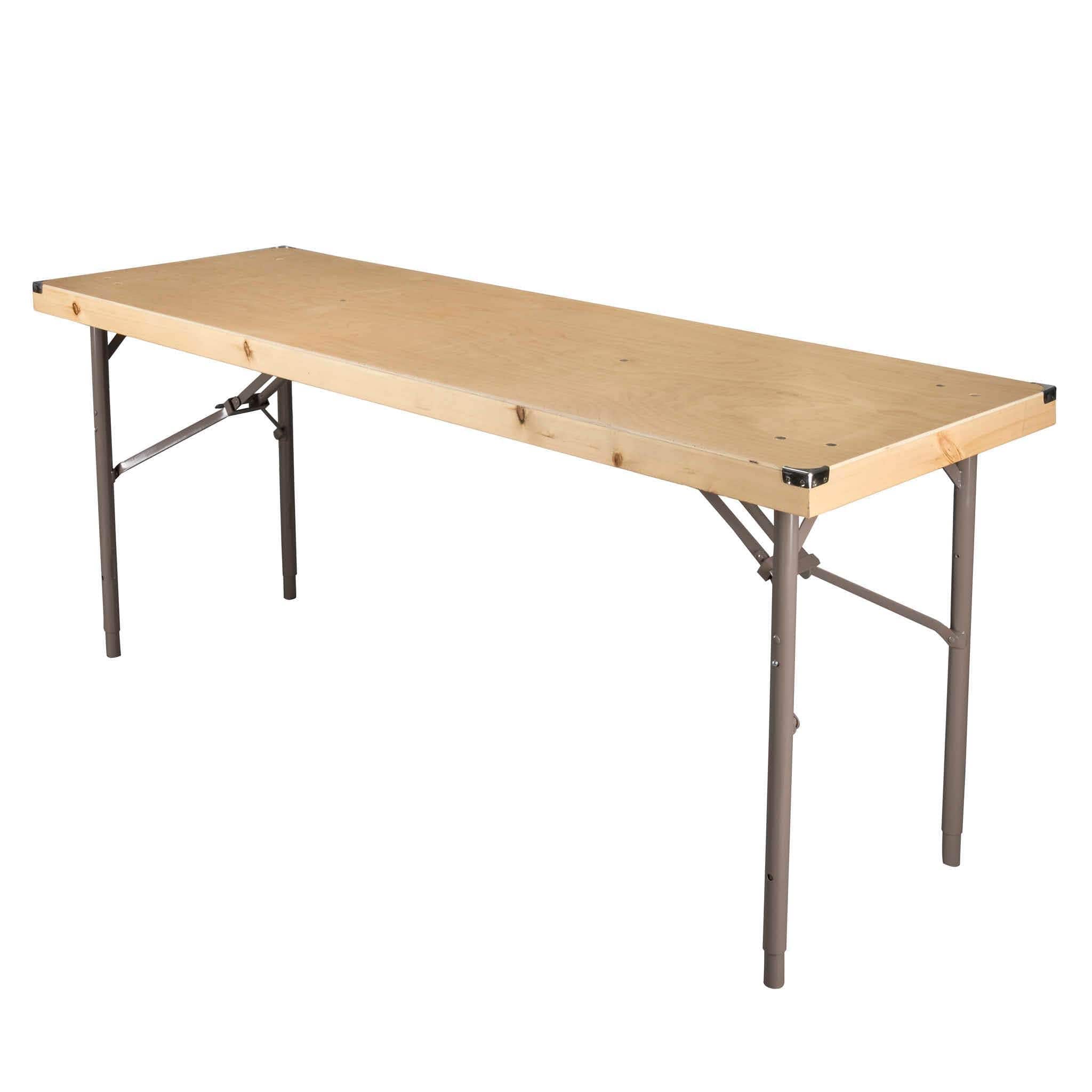 Chivari 72" x 24" (6 Foot) Rectangle Plywood Expo Table - Adjustable Height TEXPRT7224G-AX-T