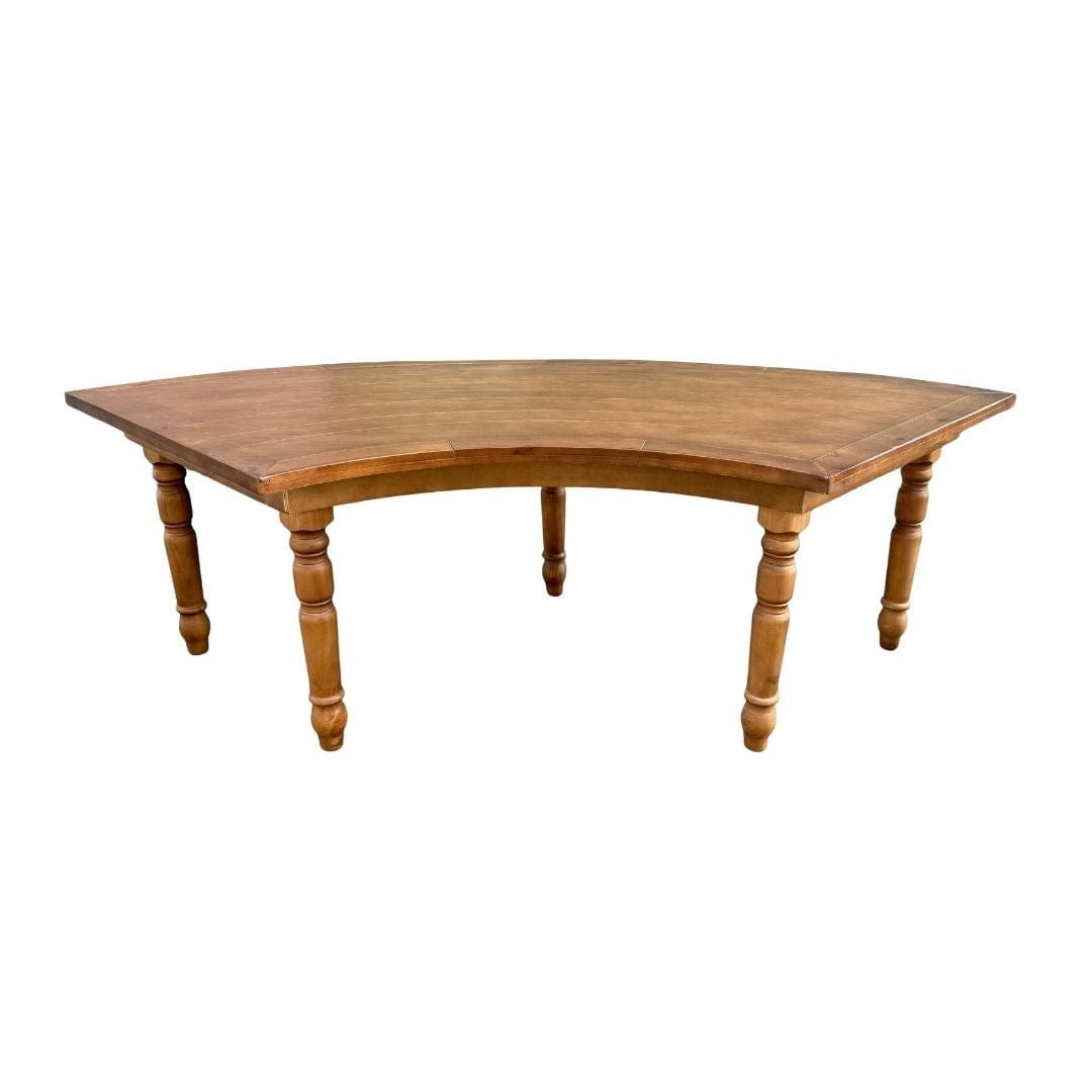 Chivari 99" x 40" (8.25 Foot) Chestnut Serpentine Fluted Leg Wood Farm Table TFARM-SERP-9940-CHT-AX