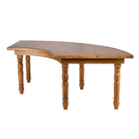 99" x 40" (8.25 Foot) Chestnut Finish Serpentine Fluted Leg Wood Farm Table