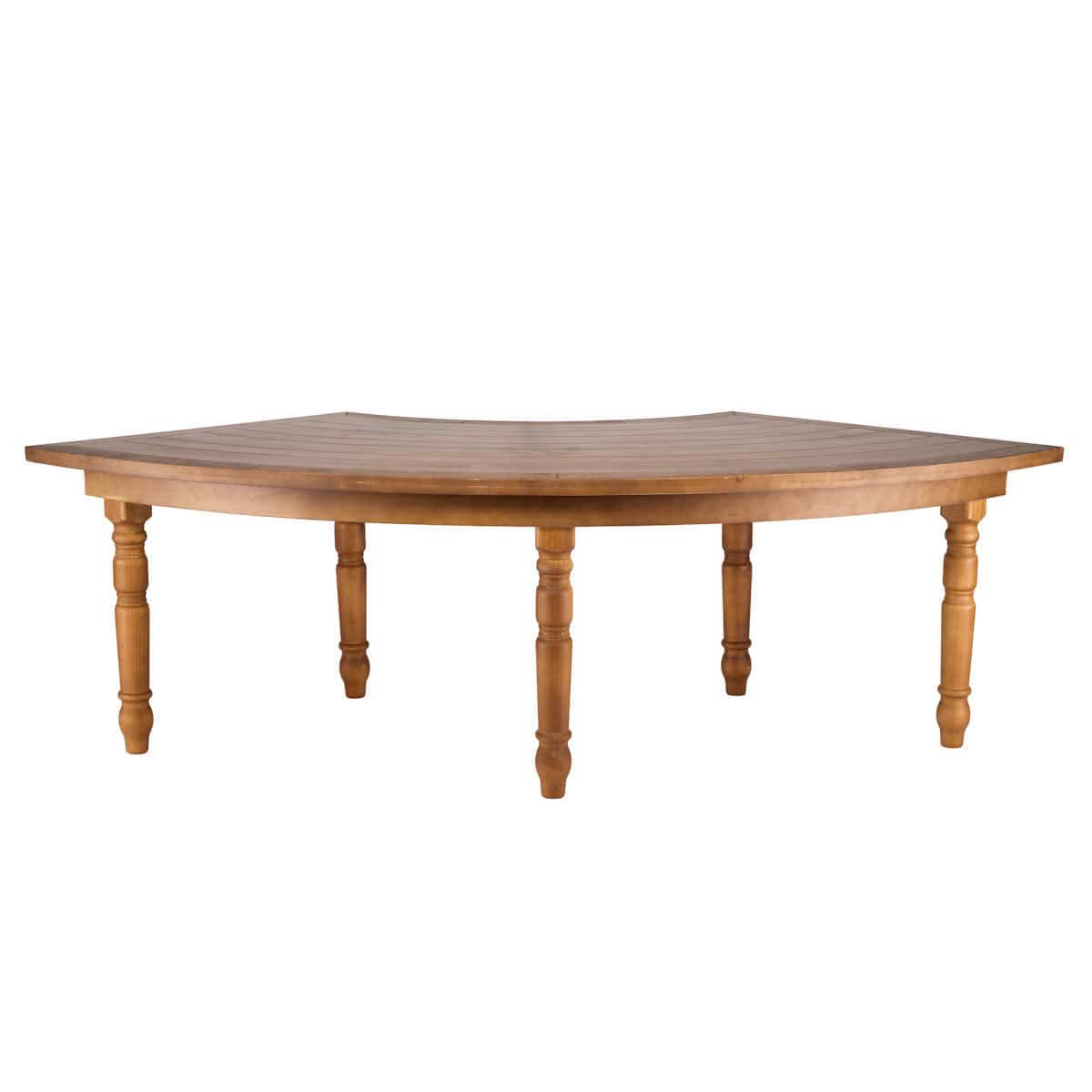Chivari 99" x 40" (8.25 Foot) Chestnut Serpentine Fluted Leg Wood Farm Table TFARM-SERP-9940-CHT-AX