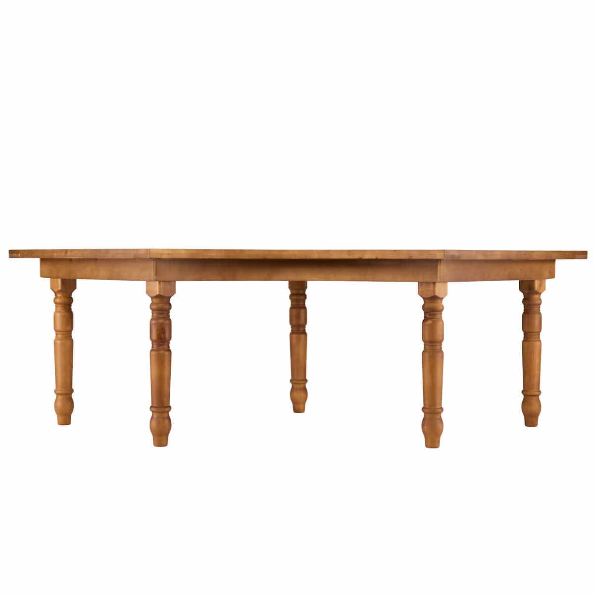 Chivari Elongated Serpentine Farm Table Kit - Seats 42 - Includes 4 Chestnut Serpentine Tables and 5 Rectangle Tables TFARM-SNKT-CHT2