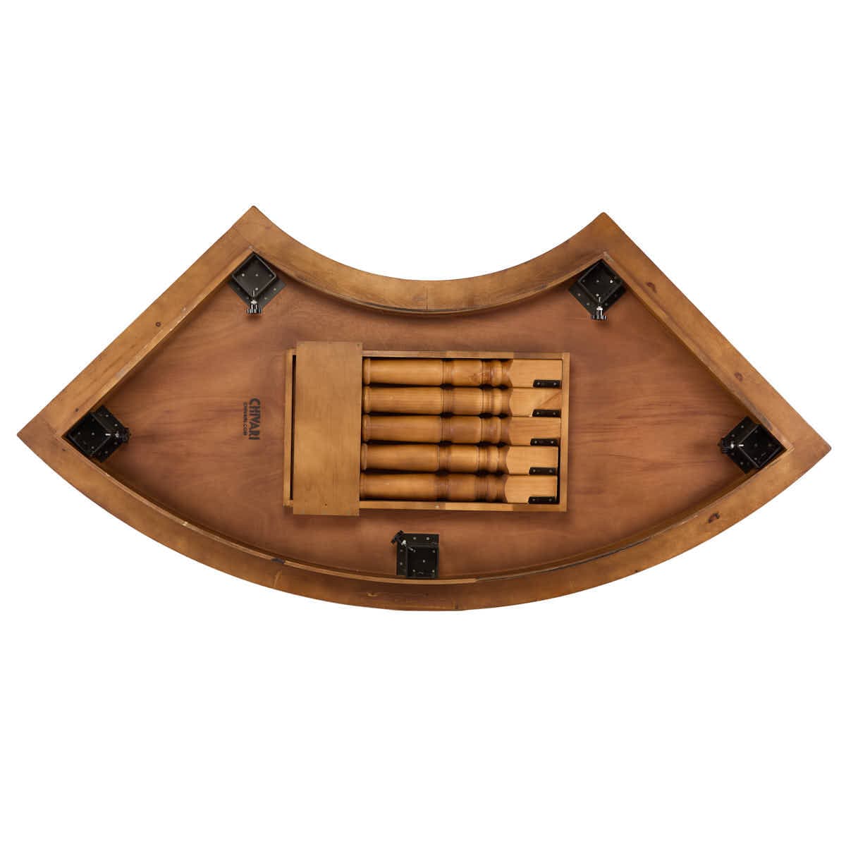Chivari Elongated Serpentine Farm Table Kit - Seats 42 - Includes 4 Chestnut Serpentine Tables and 5 Rectangle Tables TFARM-SNKT-CHT2