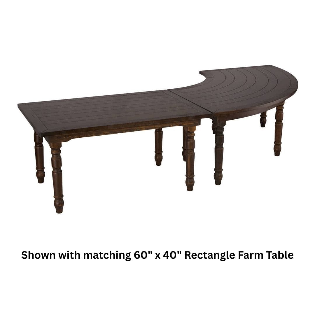 Chivari 99" x 40" (8.25 Foot) Fruitwood Serpentine Fluted Leg Wood Farm Table TFARM-SERP-9940-FTW-AX
