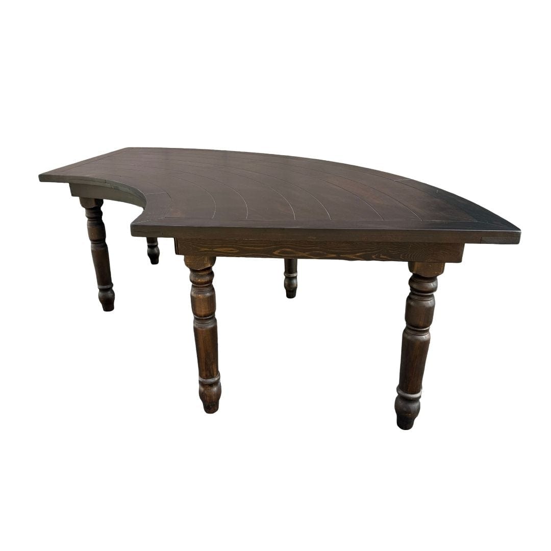 Chivari 99" x 40" (8.25 Foot) Fruitwood Serpentine Fluted Leg Wood Farm Table TFARM-SERP-9940-FTW-AX