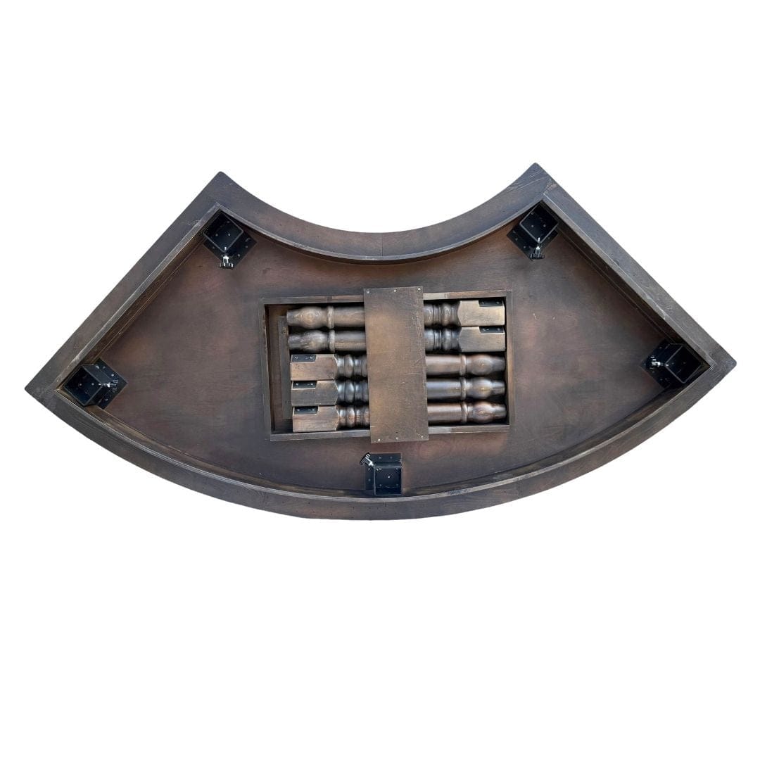 Chivari 99" x 40" (8.25 Foot) Fruitwood Serpentine Fluted Leg Wood Farm Table TFARM-SERP-9940-FTW-AX