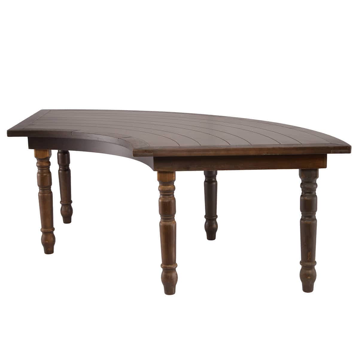 Chivari 99" x 40" (8.25 Foot) Fruitwood Serpentine Fluted Leg Wood Farm Table TFARM-SERP-9940-FTW-AX