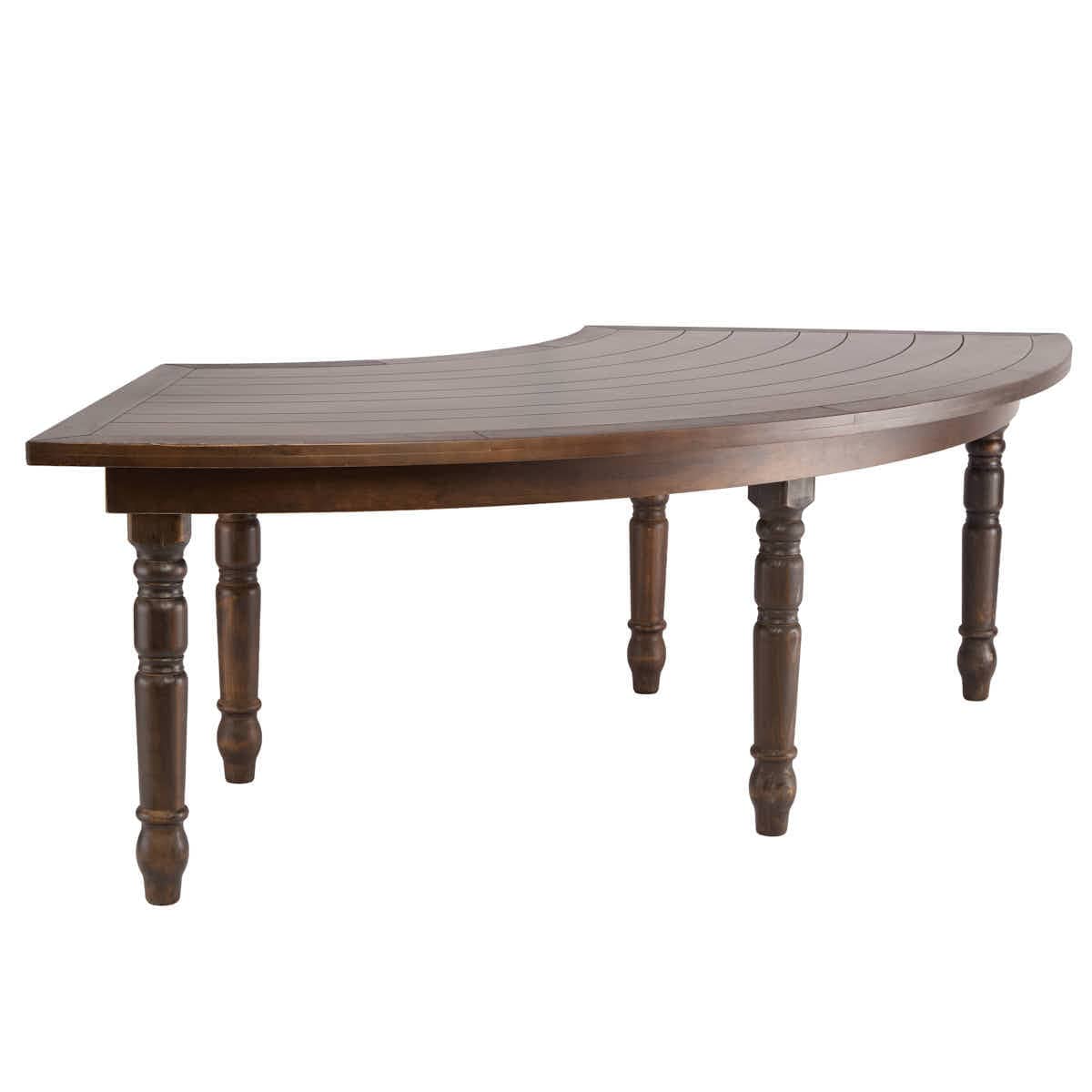 Chivari 99" x 40" (8.25 Foot) Fruitwood Serpentine Fluted Leg Wood Farm Table TFARM-SERP-9940-FTW-AX