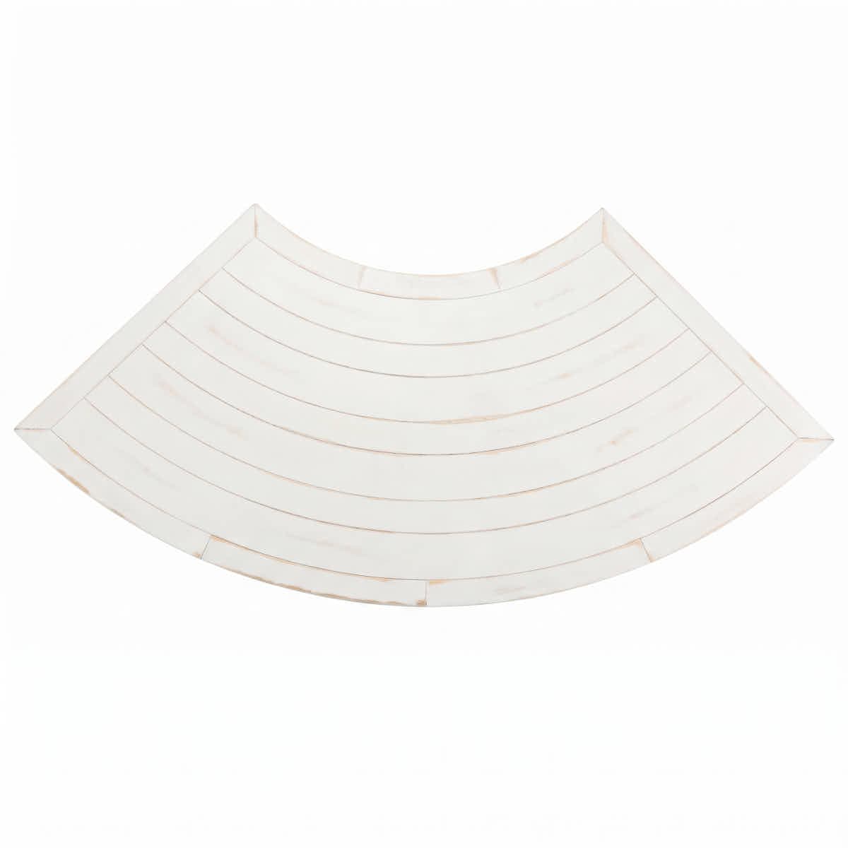 Chivari 99" x 40" (8.25 Foot) White Distressed Serpentine Fluted Leg Wood Farm Table TFARM-SERP-9940-WD-AX