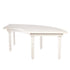 Chivari 99" x 40" (8.25 Foot) White Distressed Serpentine Fluted Leg Wood Farm Table TFARM-SERP-9940-WD-AX