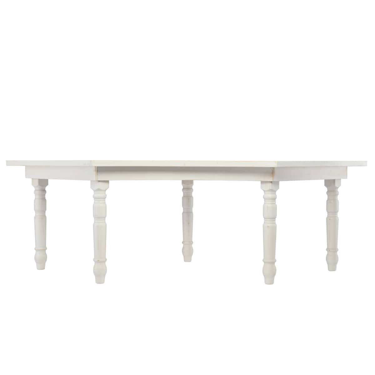Chivari U-Shape Serpentine Farm Table Kit - Seats 12 - Includes 2 White Distressed Serpentine Tables TFARM-SNKT-WD4