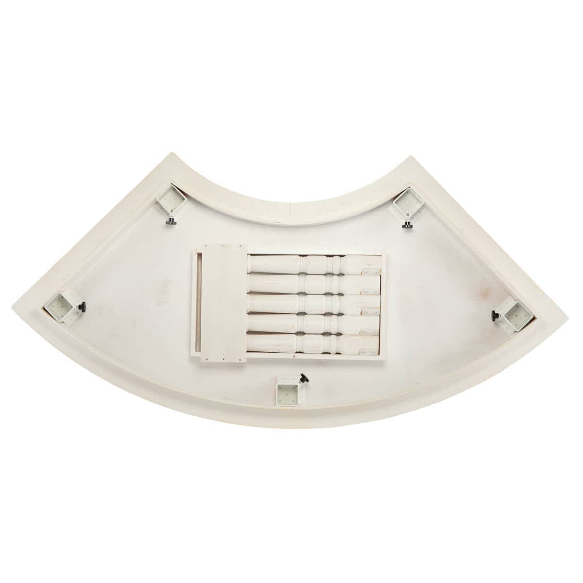 Chivari 99" x 40" (8.25 Foot) White Distressed Serpentine Fluted Leg Wood Farm Table TFARM-SERP-9940-WD-AX