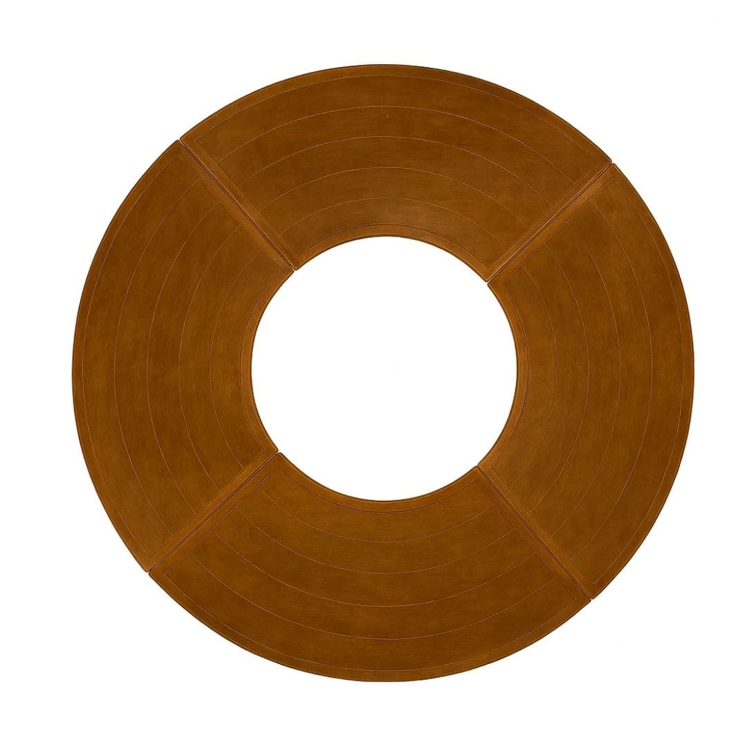 Chivari Enclosed Circle Serpentine Farm Table Kit - Seats 16 - Includes 4 Chestnut Serpentine Tables TFARM-SNKT-CHT3