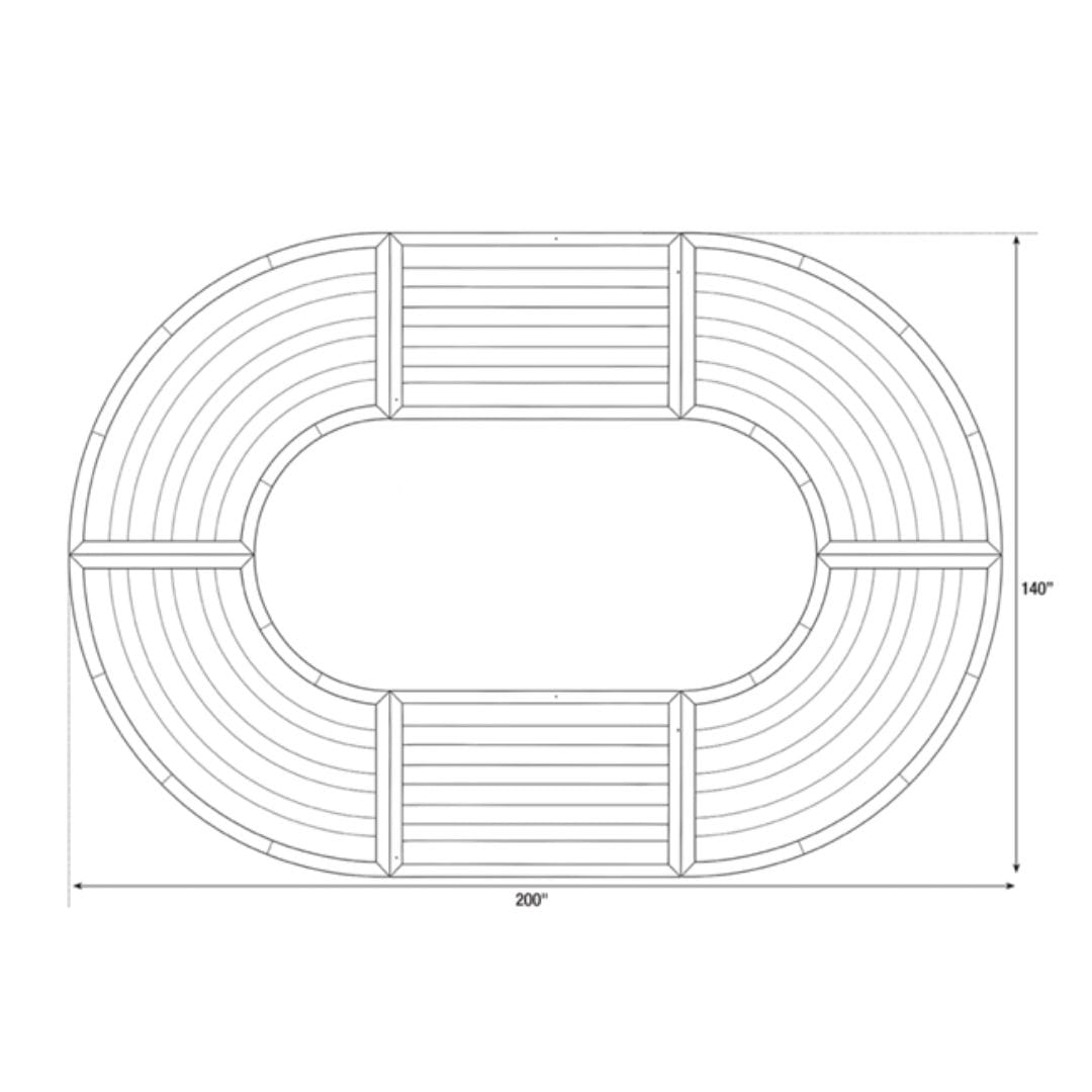 Chivari Capsule Bridge Serpentine Farm Table Kit - Seats 20 - Includes 4 Chestnut Serpentine Tables and 2 Rectangle Tables TFARM-SNKT-CHT5