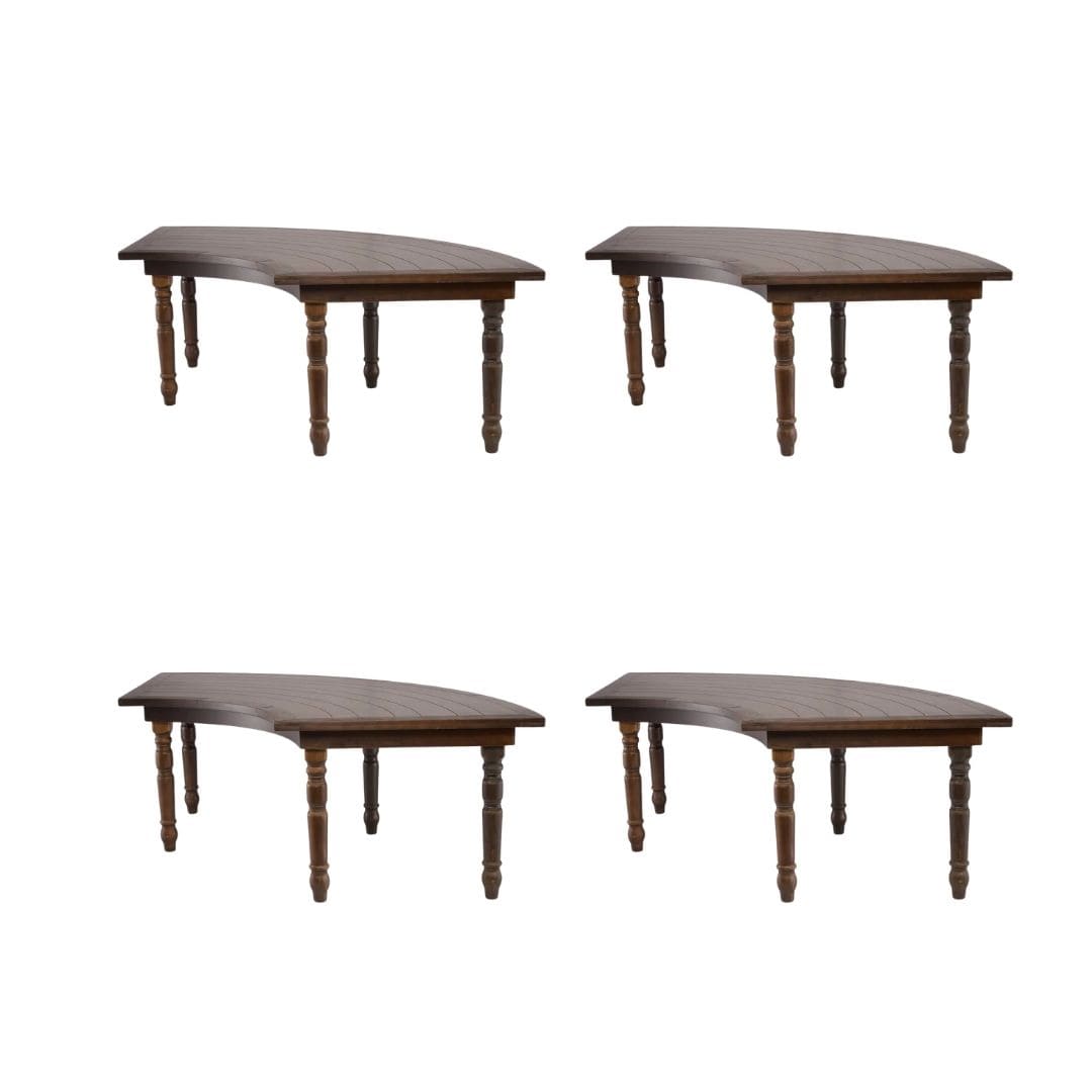 Chivari S-Curve Serpentine Farm Table Kit - Seats 22 - Includes 4 Fruitwood Serpentine Tables TFARM-SNKT-FTW1