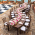S-Curve Serpentine Farm Table Kit - Seats 22 - Includes 4 White Distressed Serpentine Tables