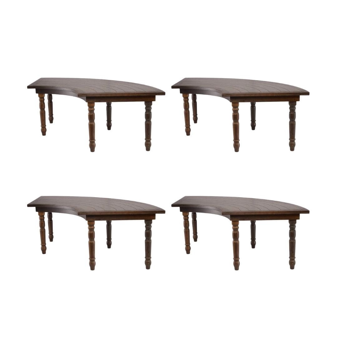Chivari Enclosed Circle Serpentine Farm Table Kit - Seats 16 - Includes 4 Fruitwood Serpentine Tables TFARM-SNKT-FTW3
