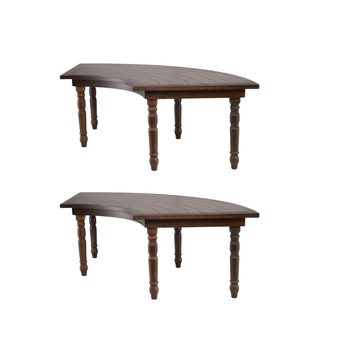 Chivari U-Shape Serpentine Farm Table Kit - Seats 12 - Includes 2 Fruitwood Serpentine Tables TFARM-SNKT-FTW4