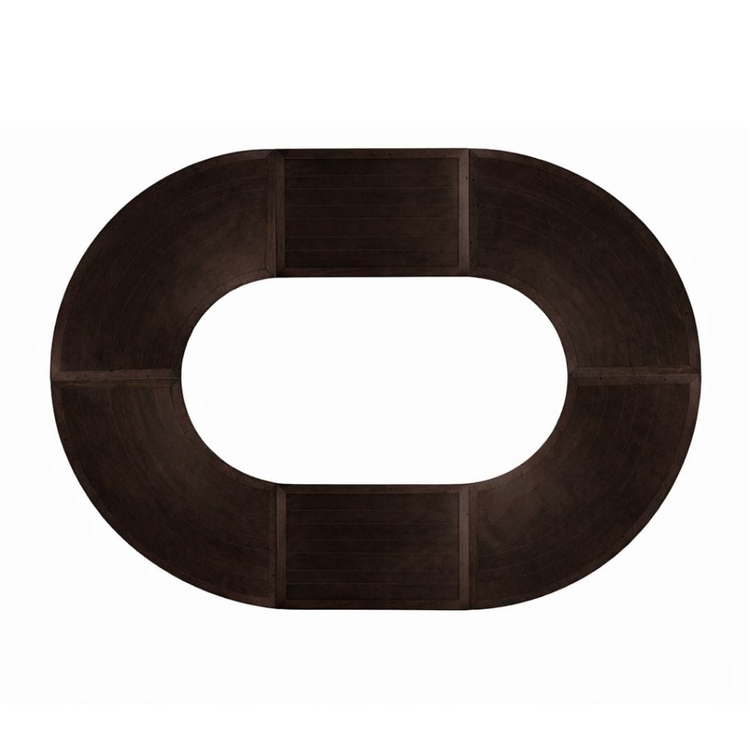 Chivari Capsule Bridge Serpentine Farm Table Kit - Seats 20 - Includes 4 Fruitwood Serpentine Tables and 2 Rectangle Tables TFARM-SNKT-FTW5