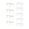 Chivari Elongated Serpentine Farm Table Kit - Seats 42 - Includes 4 White Distressed Serpentine Tables and 5 Rectangle Tables TFARM-SNKT-WD2