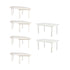 Chivari Capsule Bridge Serpentine Farm Table Kit - Seats 20 - Includes 4 White Distressed Serpentine Tables and 2 Rectangle Tables TFARM-SNKT-WD5