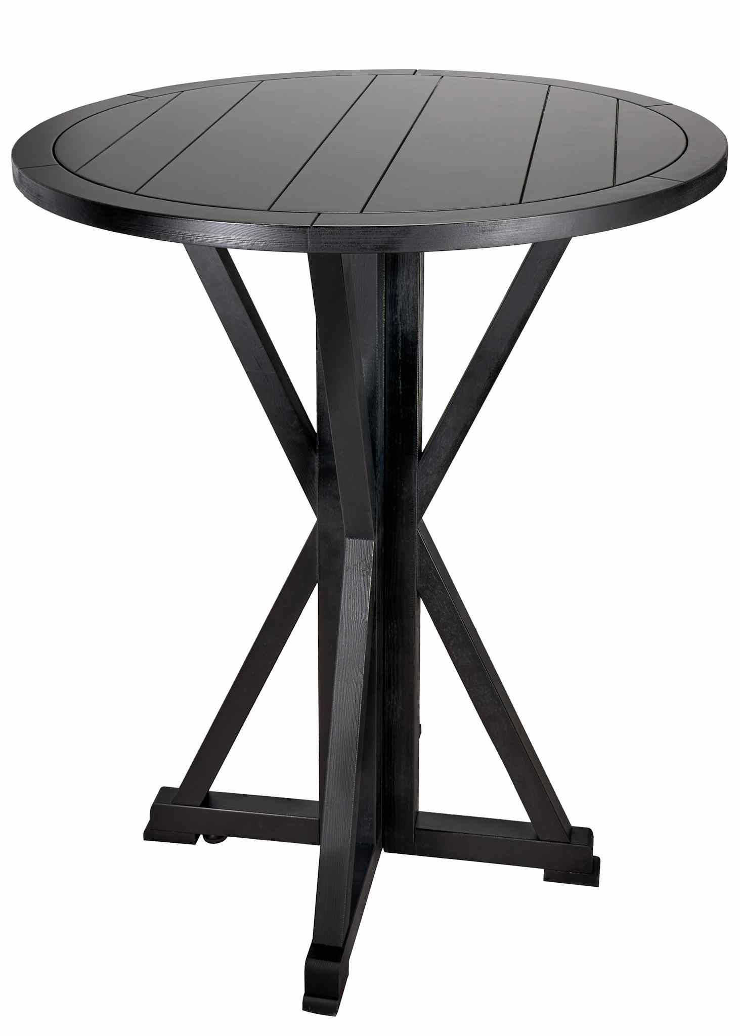 Chivari 36" (3 Foot) Black Round Farm Cocktail Table TFARMCKTL36-BL-AX-T