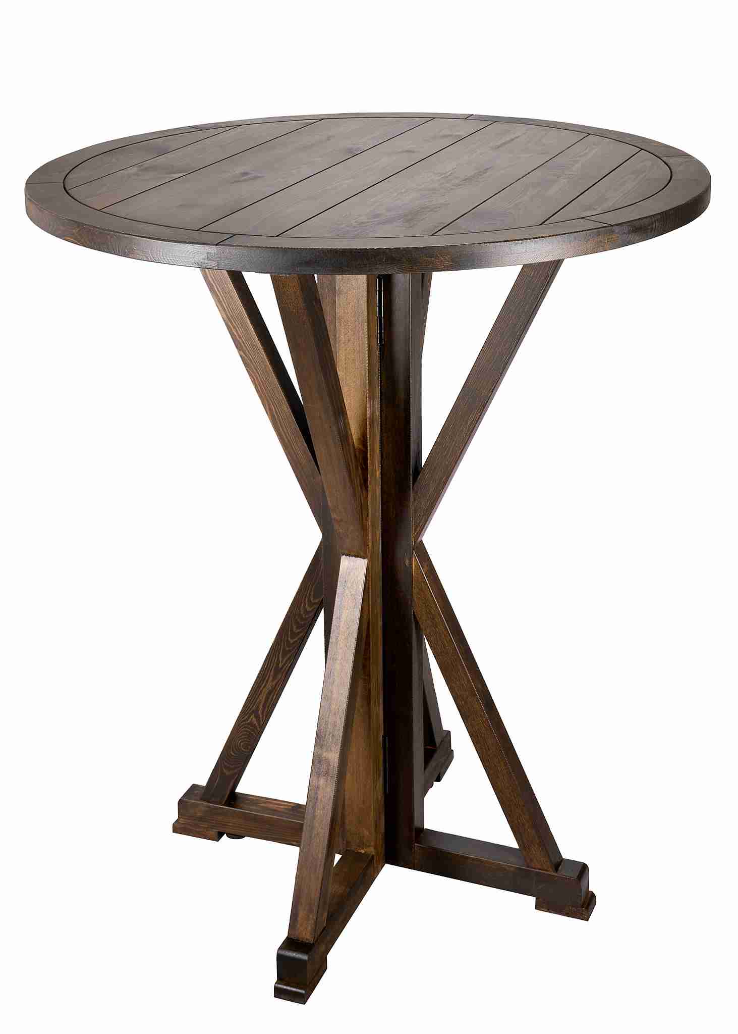 Chivari 36" (3 Foot) Fruitwood Round Farm Cocktail Table TFARMCKTL36-FR-AX-T
