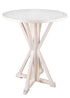 Chivari 36" (3 Foot) White Distressed Round Farm Cocktail Table TFARMCKTL36-WD-AX-T