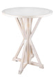 Chivari 36" (3 Foot) White Distressed Round Farm Cocktail Table TFARMCKTL36-WD-AX-T