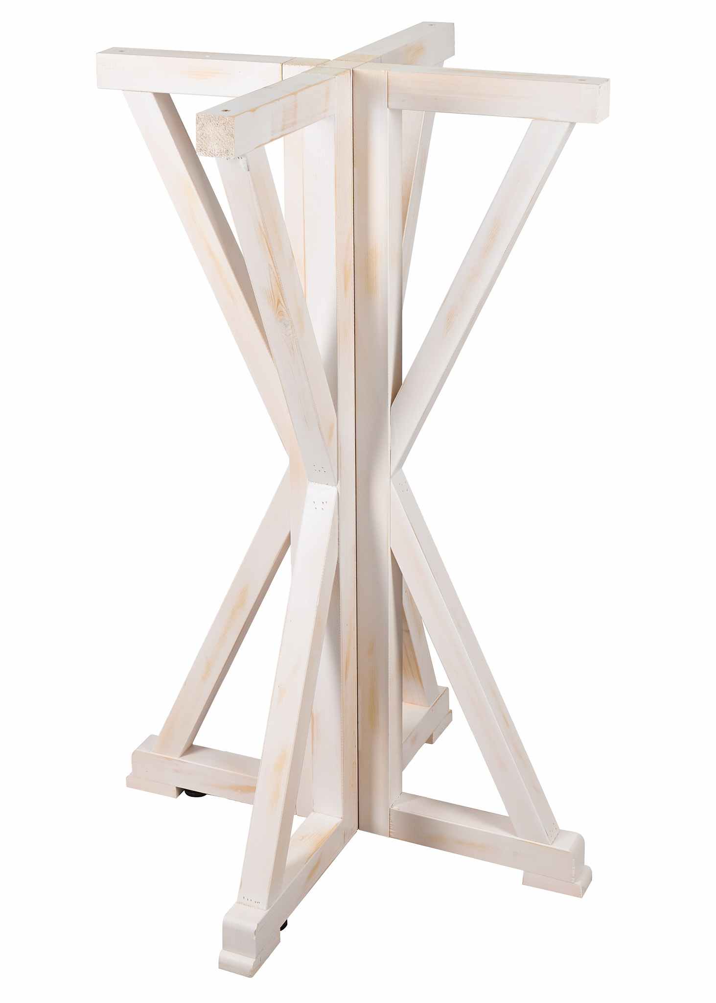 Chivari 36" (3 Foot) White Distressed Round Farm Cocktail Table TFARMCKTL36-WD-AX-T