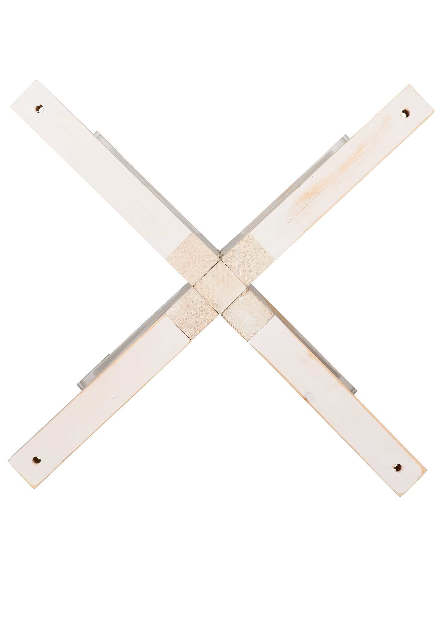 Chivari 36" (3 Foot) White Distressed Round Farm Cocktail Table TFARMCKTL36-WD-AX-T