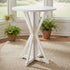 Chivari 36" (3 Foot) White Distressed Round Farm Cocktail Table TFARMCKTL36-WD-AX-T