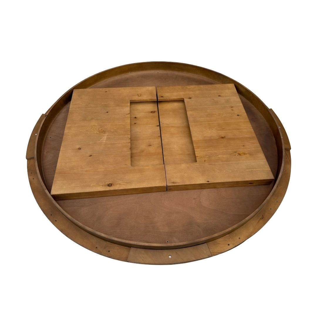 Chivari 72" Chestnut Farm Table Conversion Kit for 60 and 66" Round Plywood Tables TFARMCKTRD72-CHT-AX-T