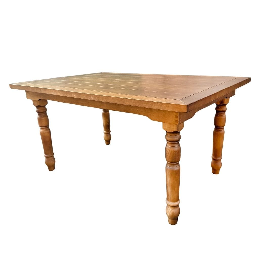 Chivari 60" x 40" (5 Foot) Chestnut Rectangle Fluted Leg Wood Farm Table TFARMRT6040-CHT-T-AX