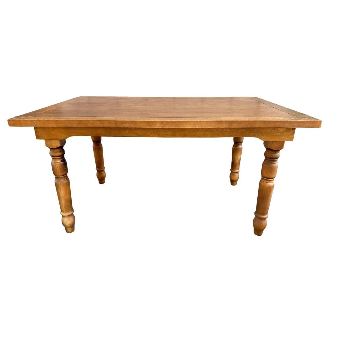 Chivari 60" x 40" (5 Foot) Chestnut Rectangle Fluted Leg Wood Farm Table TFARMRT6040-CHT-T-AX