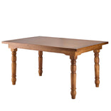 60" x 40" (5 Foot) Chestnut Finish Rectangle Fluted Leg Wood Farm Table